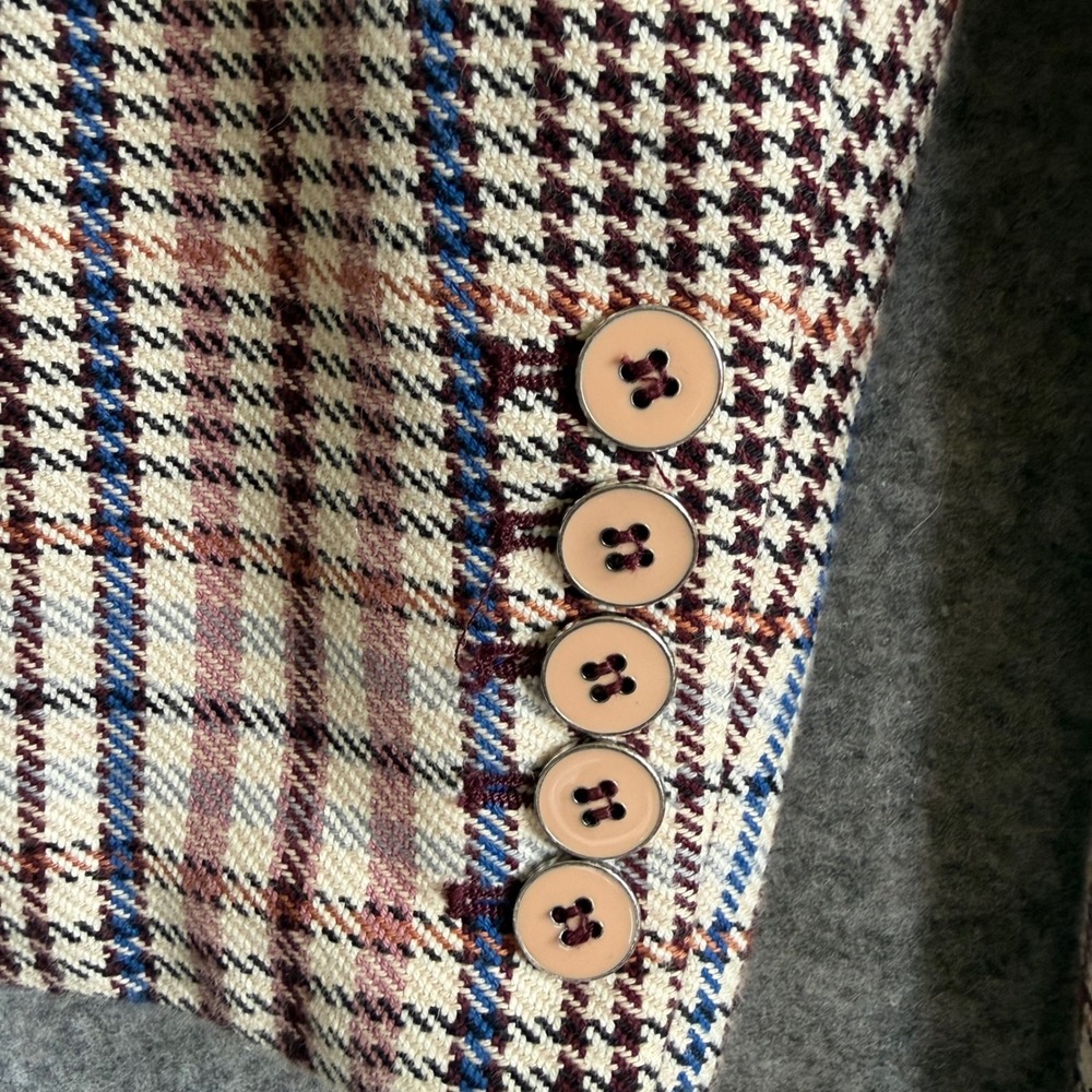 Veronica Beard Miller Dickey Jacket Plaid Cotton Blazer Multi Color Size 4 USA - Picture 7 of 9